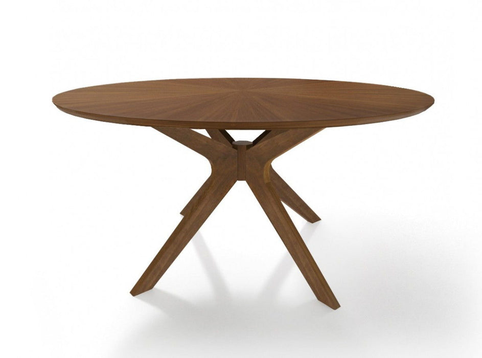 59" Rounded Pedestal Base Dining Table - Brown