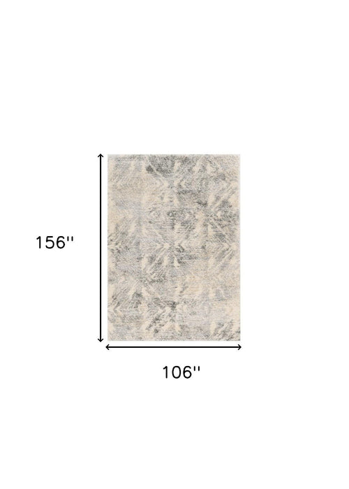 8' x 13' Abstract Area Rug - Modern Ivory And Gray