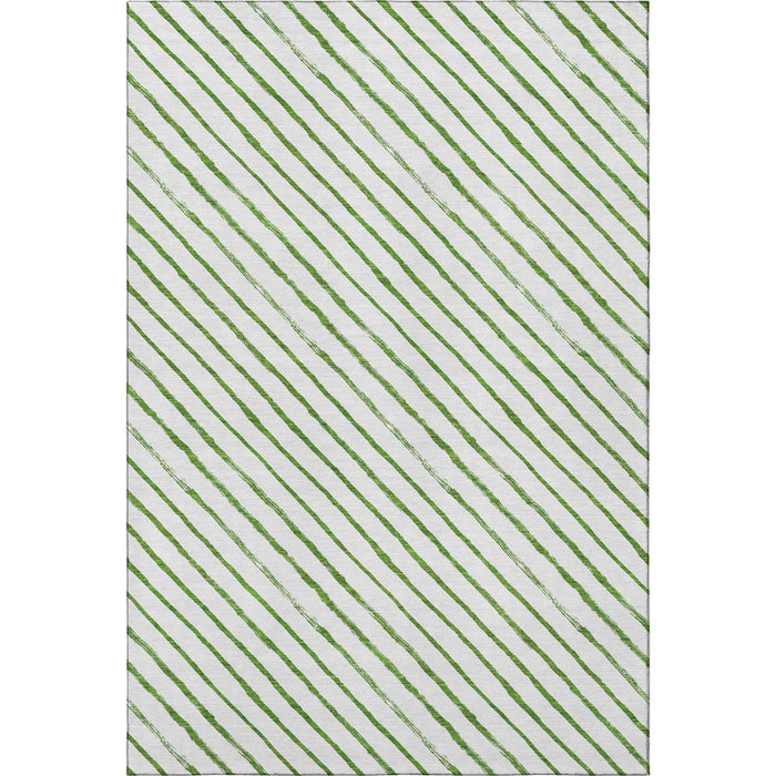 10' X 14' Abstract Geometric Washable Area Rug With UV Protection (701930) - Green / Ivory