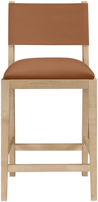 Avon vegan leather counter stool by Meridian Furniture, counter height 24-27 inches with modern design and padded seat.