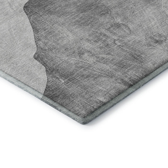 10' X 14' Abstract Washable Area Rug With UV Protection (648478) - Gray / Silver