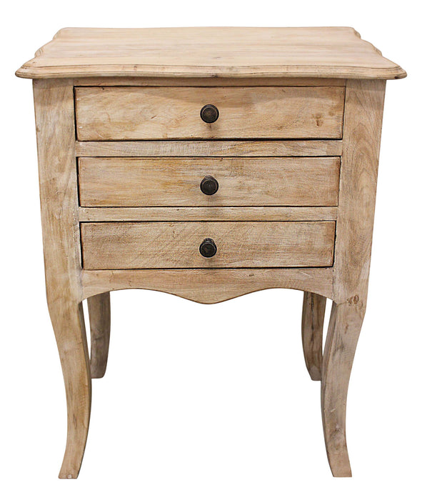 29" Three Drawer Nightstand - Light Brown