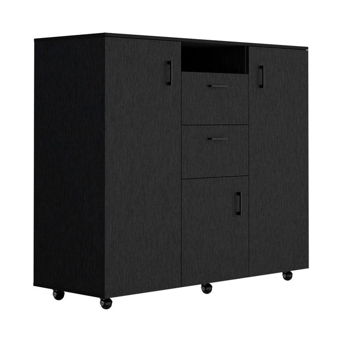 55" Two Drawer Combo Dresser - Black