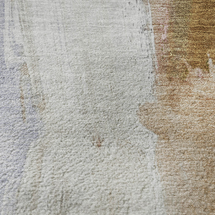 10' X 14' Abstract Washable Area Rug With UV Protection (710226) - Beige / Lavender / Ivory
