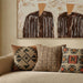 Square wool and jute kilim throw pillow cover from TOV Furniture's Terra collection, featuring a textured geometric design.