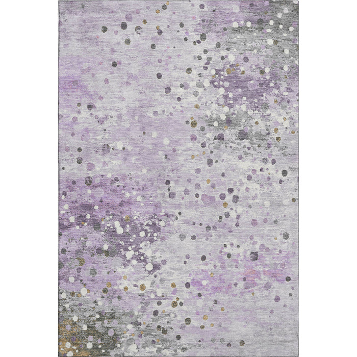 10' X 14' Abstract Washable Area Rug With UV Protection (710759) - Lavender / Gray / Ivory