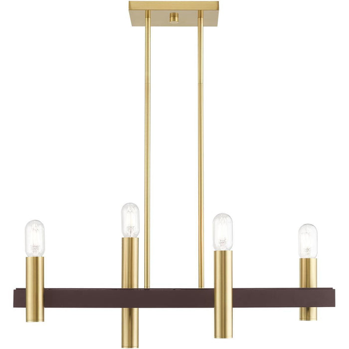 Four-Light Dimmable Chandelier With Shades - Bronze