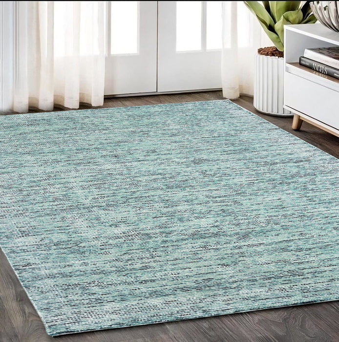 5' X 8' Hand Tufted Area Rug - Blue And Teal