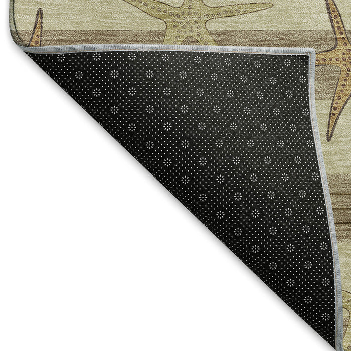10' X 14' Geometric Washable Area Rug With UV Protection (646133) - Tan / Gold / Beige