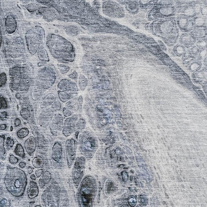 10' X 14' Abstract Washable Area Rug With UV Protection (708559) - Blue / Gray / Silver