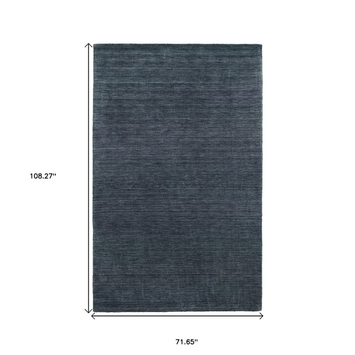 6' X 9' Wool Hand Tufted Area Rug - Navy Blue