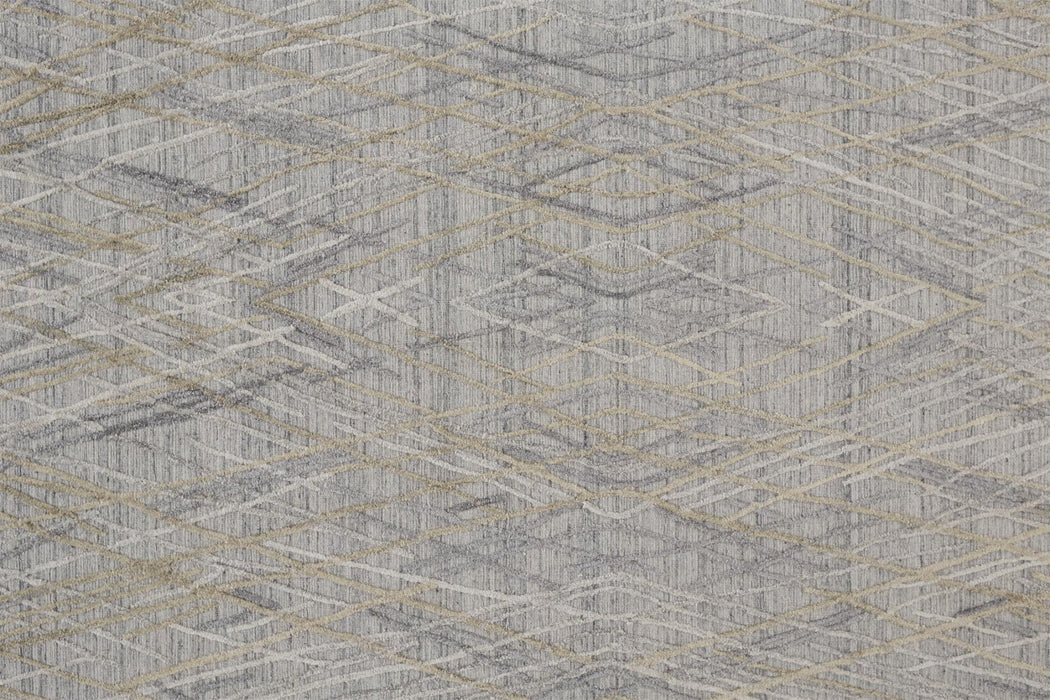 9' x 12' Abstract Hand Woven Viscose Area Rug - Gray And Ivory