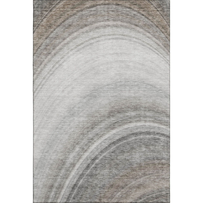 10' X 14' Ombre Washable Area Rug With UV Protection (650314) - Gray / Ivory / Beige