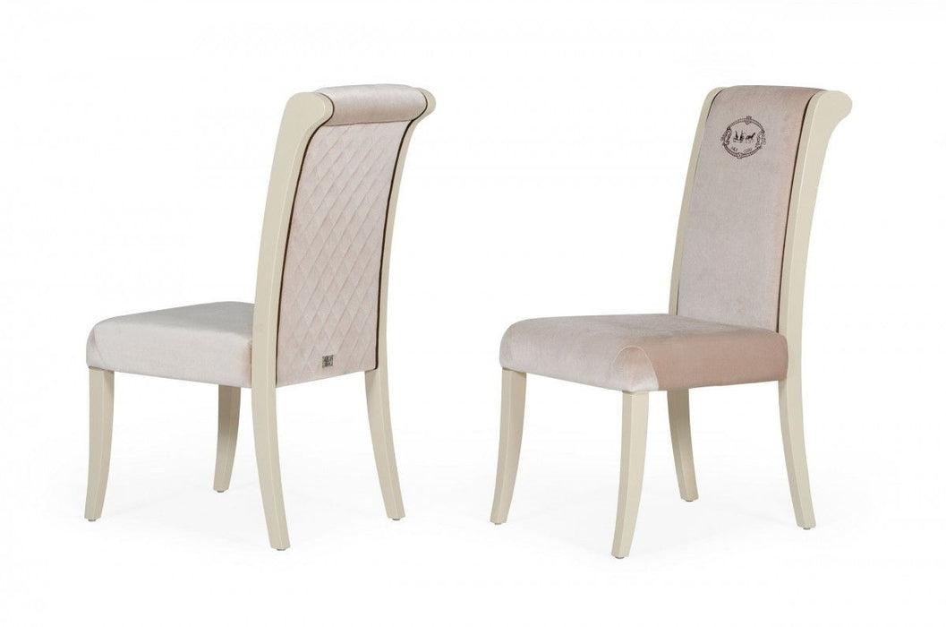 Upholstered Velvet Dining Side Chairs (Set of 2) - Champagne