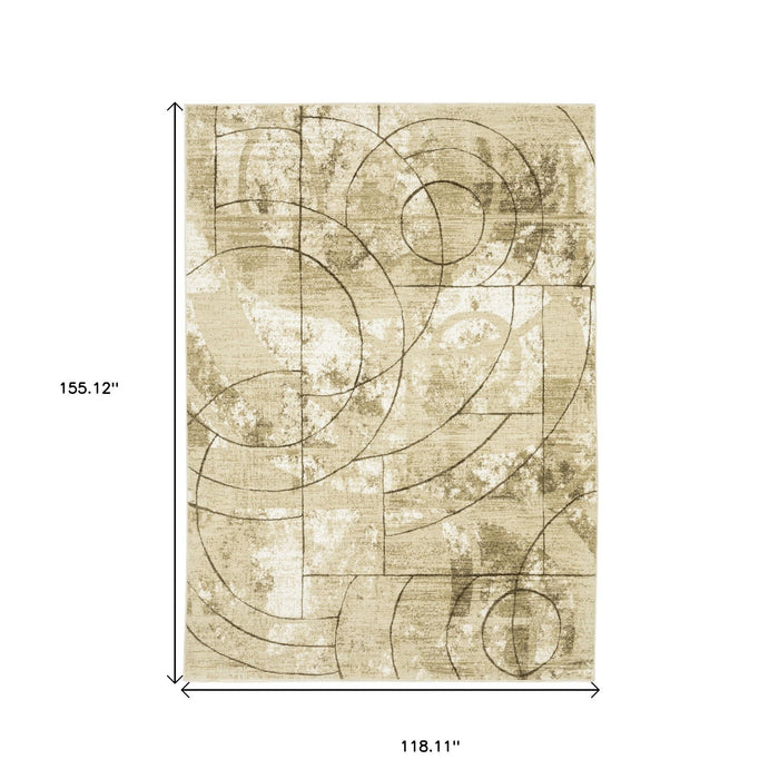 10' X 13' Geometric Area Rug - Beige And Brown