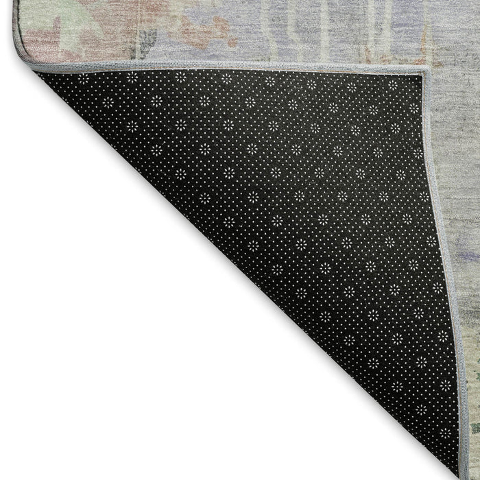 10' X 14' Abstract Washable Area Rug With UV Protection (692142) - Purple / Blue / Gray