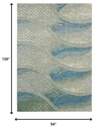 8' x 11' Abstract Area Rug - Blue