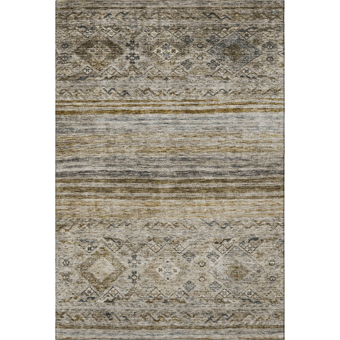 10' X 14' Abstract Geometric Washable Area Rug With UV Protection (688516) - Brown / Beige / Blue