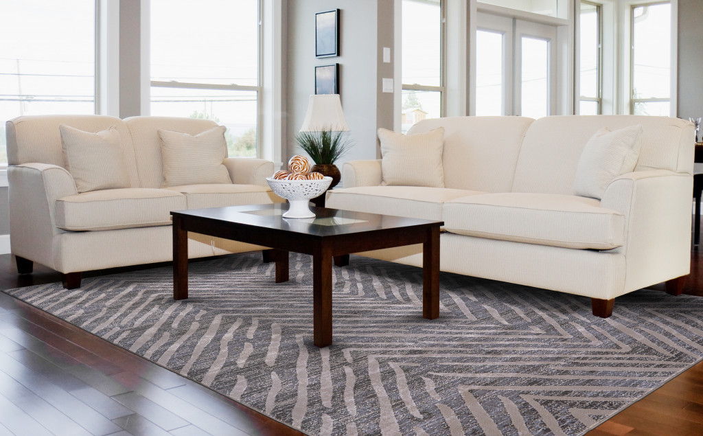 12' x 15' Abstract Area Rug - Dark Gray