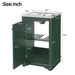 Giga bathroom vanity with sink, freestanding single cabinet, soft-close door and adjustable shelf, modern bathroom storage unit