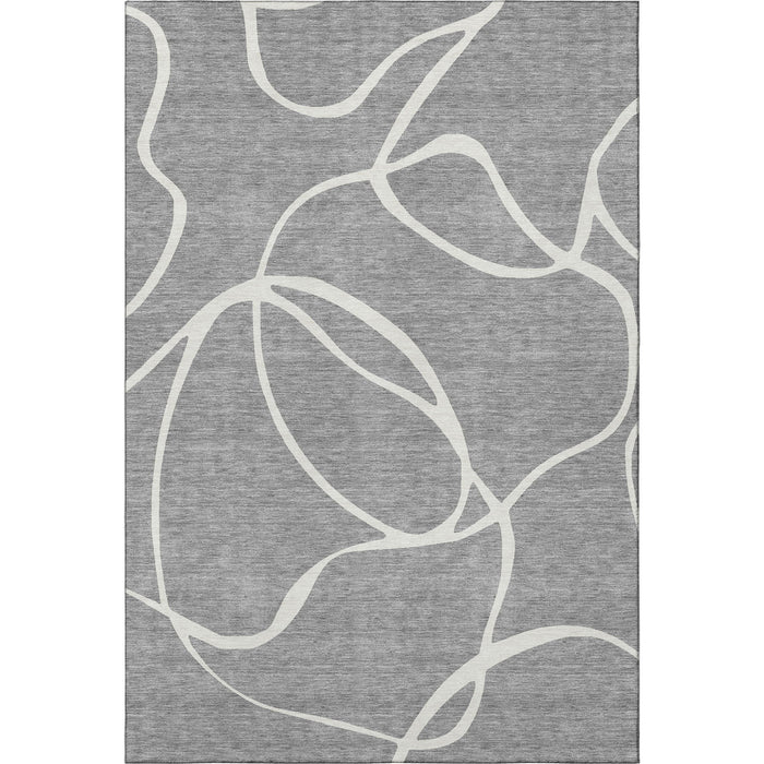 10' X 14' Abstract Washable Area Rug With UV Protection (678646) - Gray / Ivory