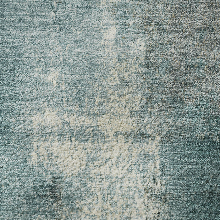 10' X 14' Abstract Washable Area Rug With UV Protection (710010) - Teal / Charcoal / Ivory
