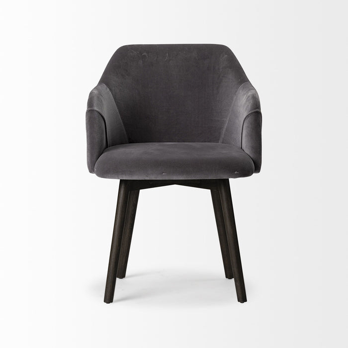 Upholstered Fabric Dining Room Arm Chair - Gray