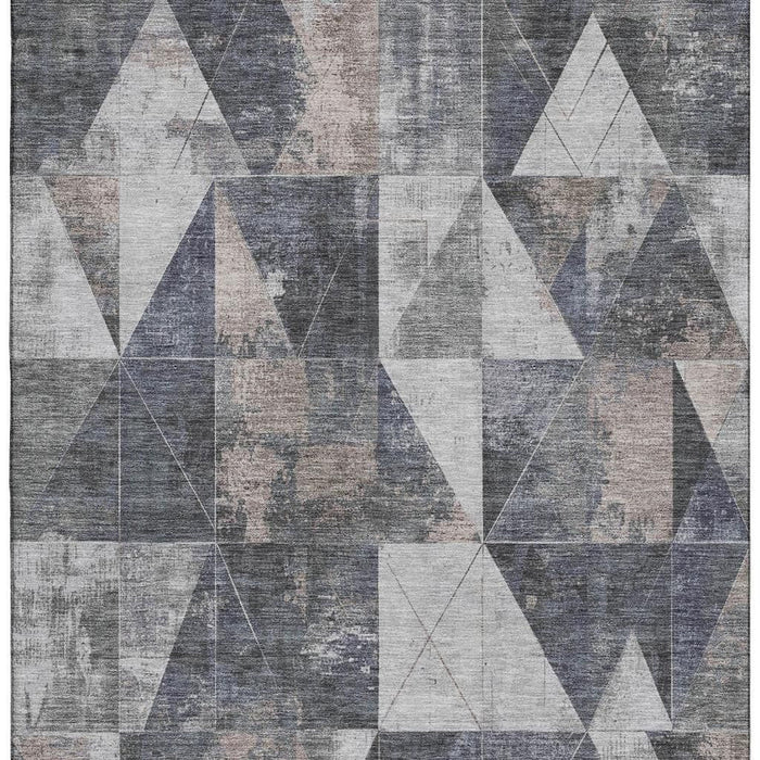 10' X 14' Geometric Washable Area Rug With UV Protection (706981) - Gray / Beige