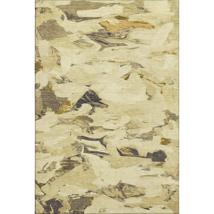 10' X 14' Abstract Washable Area Rug With UV Protection (693126) - Gold / Beige / Wheat