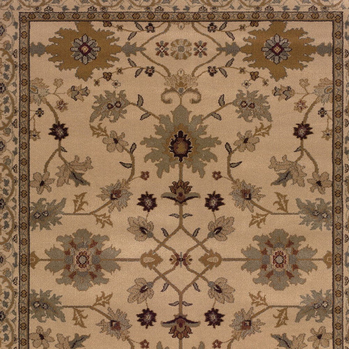 10' x 13' Oriental Power Loom Stain Resistant Area Rug - Ivory