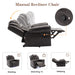 Giga home theater recliner sofa with center console and LED light strip, featuring manual reclining seats for living room comfort