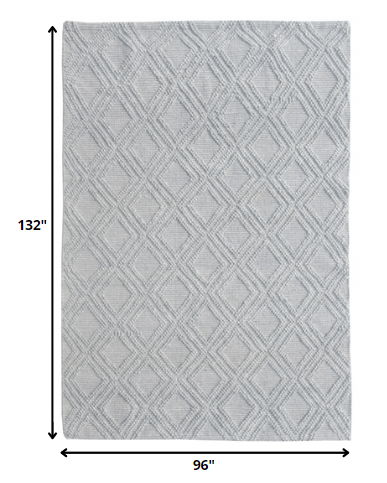 8' x 11' Geometric Handmade Area Rug - Gray