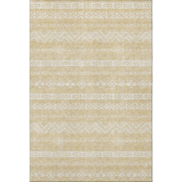 8' X 10' Southwestern Washable Area Rug With UV Protection - Gold And Beige