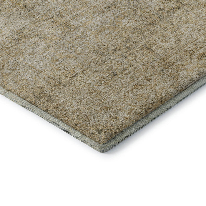 10' X 14' Abstract Washable Area Rug With UV Protection (717935) - Copper / Beige