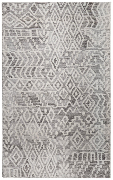 12' X 15' Abstract Hand Tufted Area Rug (744450) - Gray / White