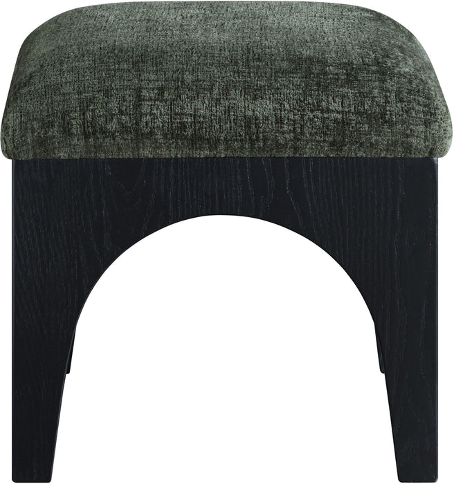 Lawson - Chenille Fabric Ottoman - Black Base