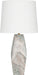 Genuine marble and linen textured fabric table lamp by Meridian Furniture with a modern design and neutral tones.