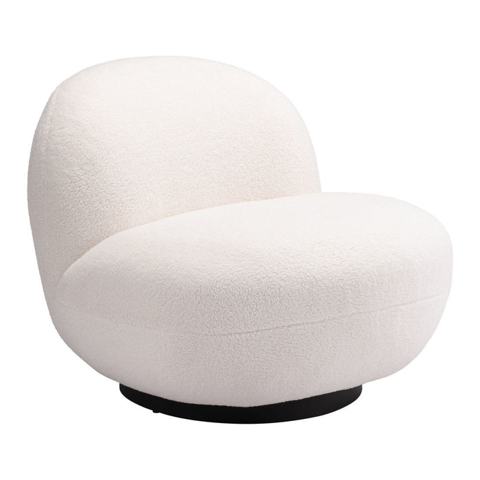 Sherpa Slipper Chair - White And Black