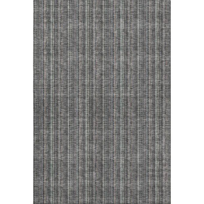 10' X 14' Striped Washable Area Rug With UV Protection (677549) - Gray / Silver