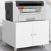 Giga office copier cabinet with two steel doors, mobile printer stand and pedestal file storage, ideal for office organization.