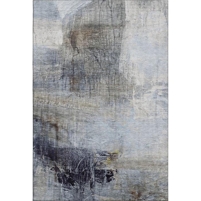 10' X 14' Abstract Washable Area Rug With UV Protection (718418) - Sky Blue / Gray
