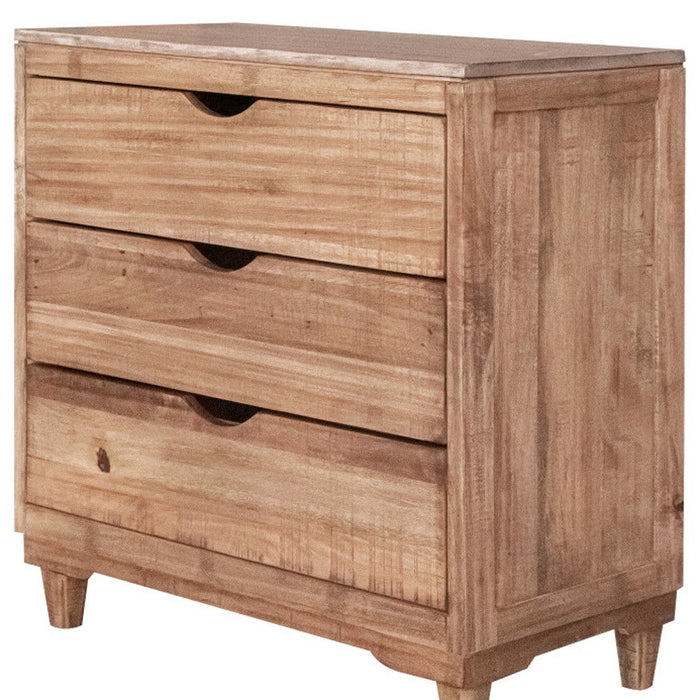 Solid Wood Three Drawer Chest - Natural