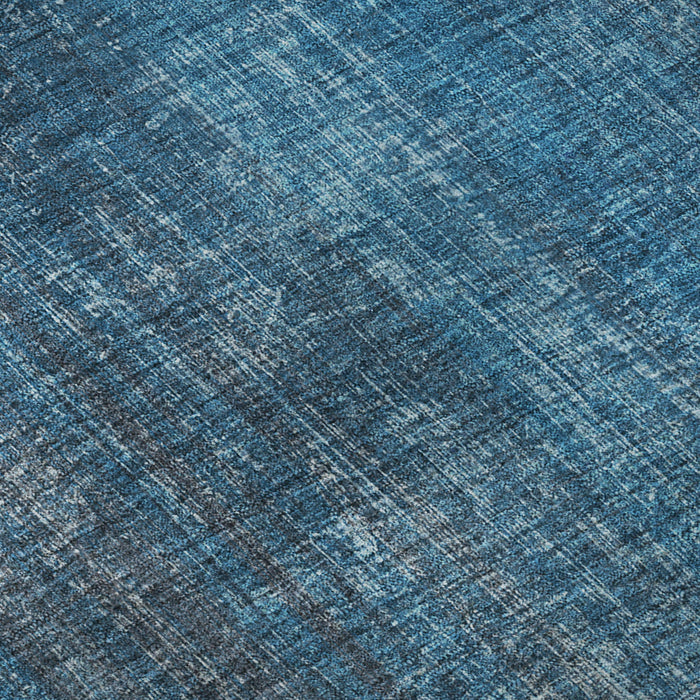 10' X 14' Striped Washable Area Rug With UV Protection (648724) - Blue / Gray