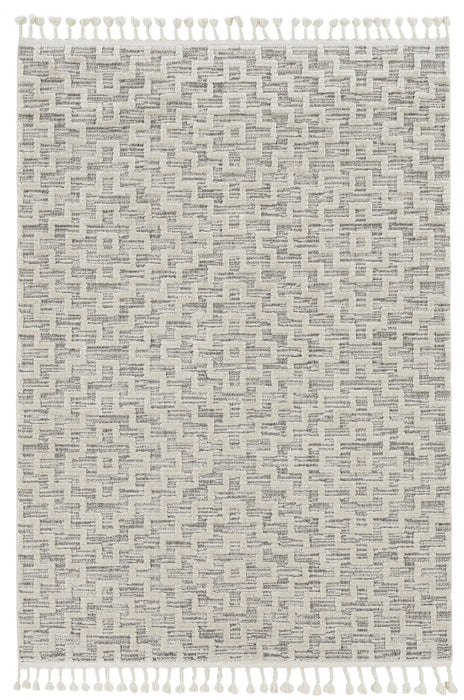 12' x 15' Geometric Area Rug - Ivory And Gray