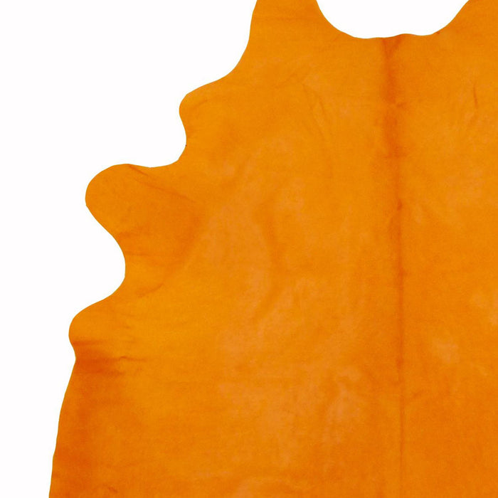 6' Vibrant Stenciled Cowhide Rug - Orange