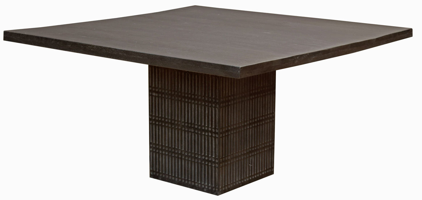 60" Antique Square Solid Wood Dining Table - Brown
