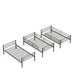 Black Giga twin size metal triple bunk bed with three stacked beds and a convertible design for bedroom or dormitory use.
