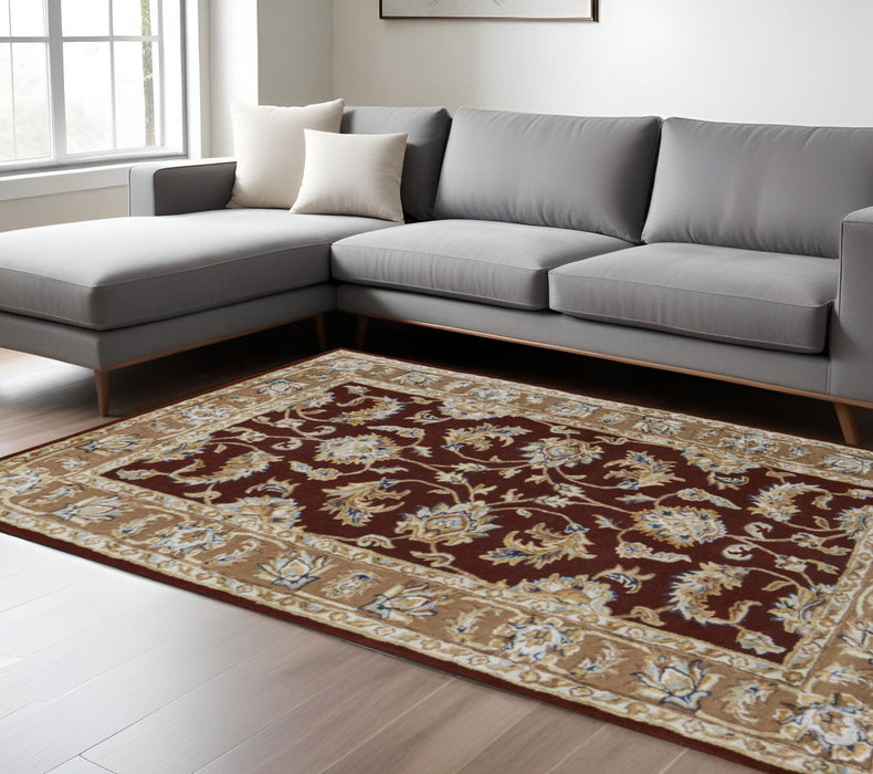 8' X 10' Oriental Hand Tufted Area Rug - Red