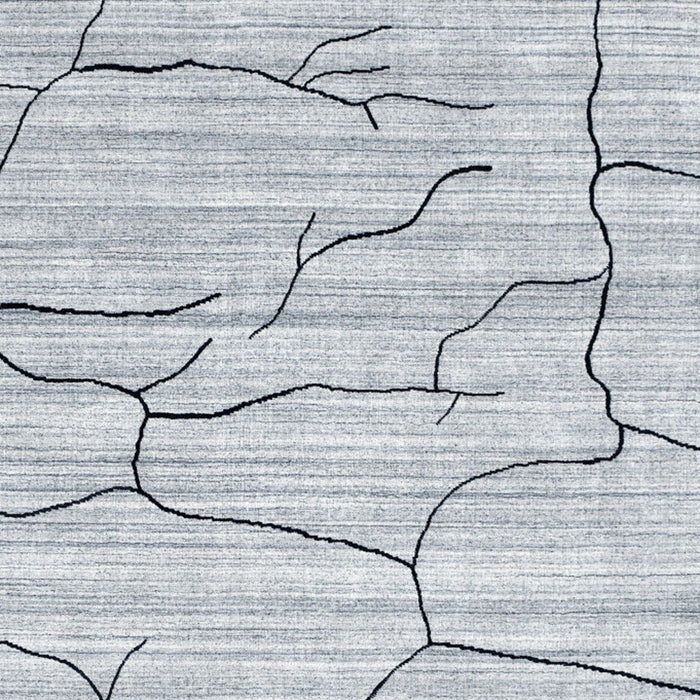 6' x 9' Abstract Hand Loomed Area Rug - Gray And Black