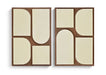 Mango wood wall decor by Meridian Furniture, two-piece wall art with natural wood grain finish, ideal for modern interior decoration.